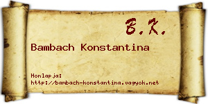 Bambach Konstantina névjegykártya